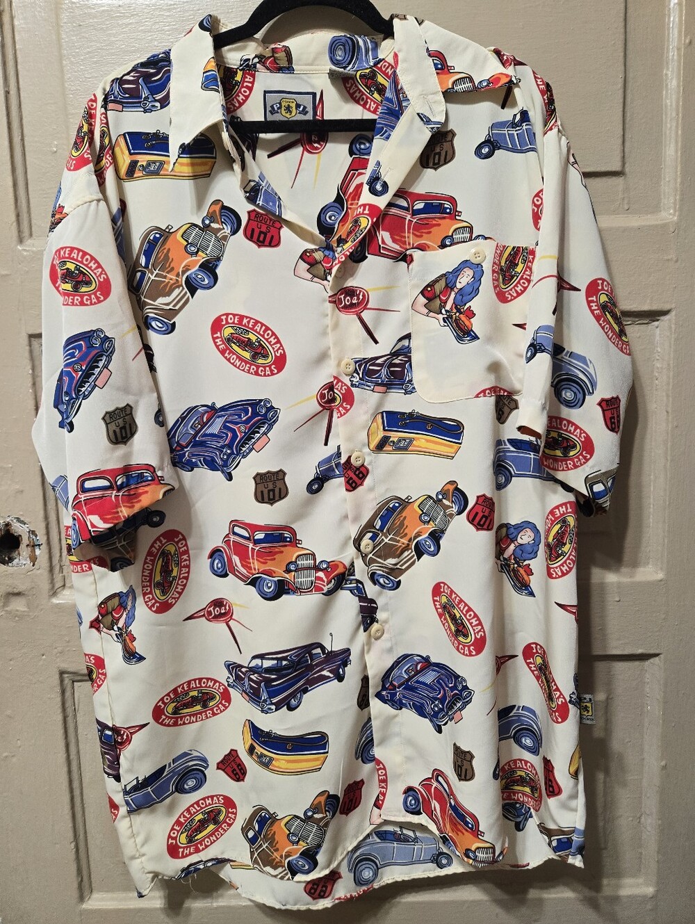 PJ Mark Shirts Classic Car Route 66 Graphic Short Sleeve Button Down Shirt